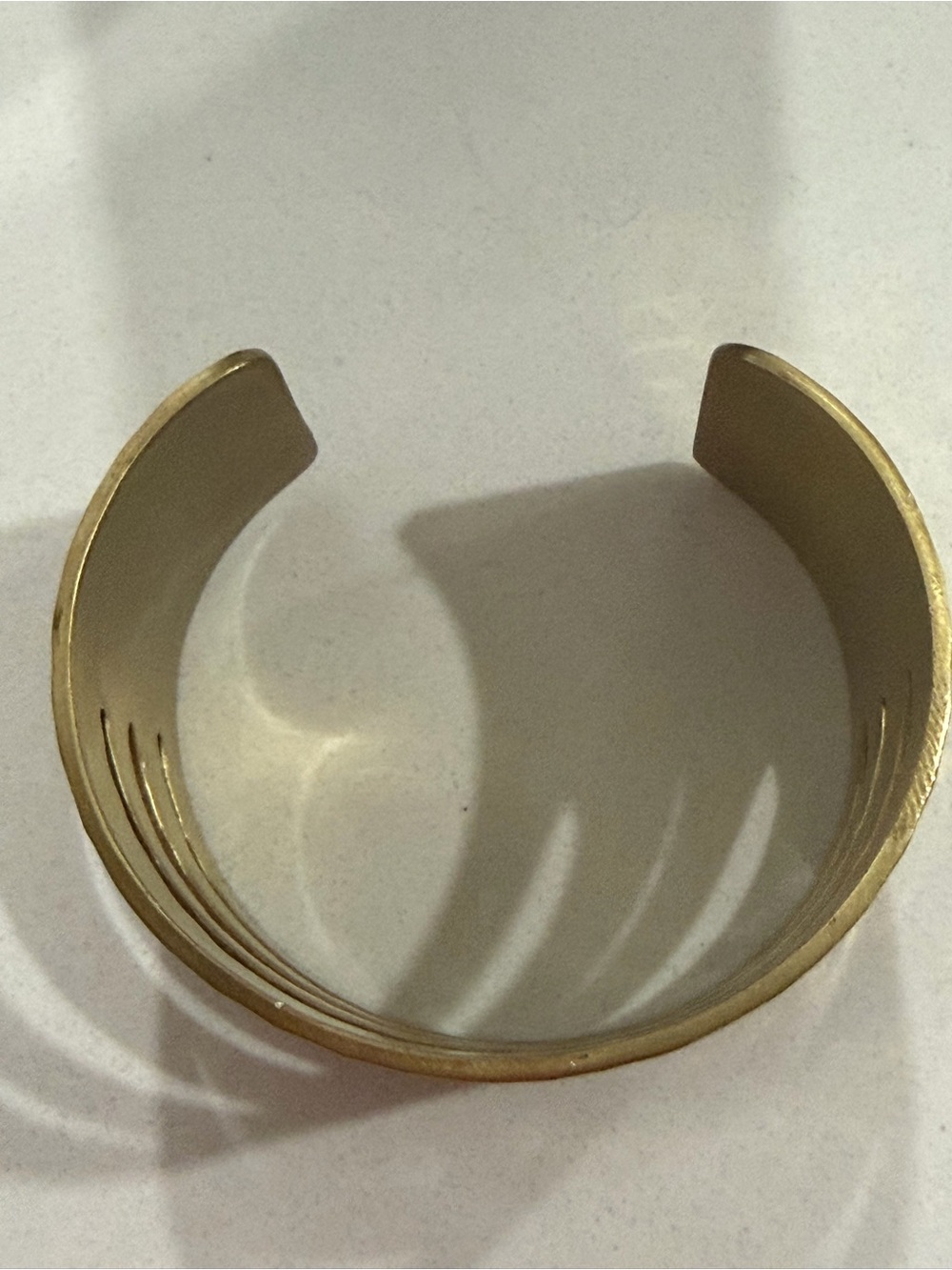 Gold Tone Hammered Multi-Band Cuff Bracelet - Picture 3 of 4